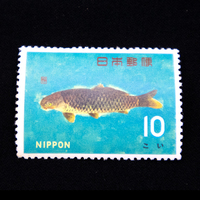 昭和41年（1966年）魚介シリーズ／こい 額面10円_k335