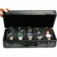 新品◆ RIGICASE 最大55mmの文字盤の腕時計 ぴったりフィット ッド付き アルミニウム時計ケース 10スロット 174