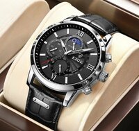 新品未使用★日本未入荷★LlGE高級腕時計 クロノグラフ 黒 フェンディ タグホイヤーハミルトンHamiltonフランクミュラー ファンに人気