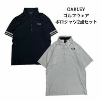【2点セット】 OAKLEY オークリー 半袖ポロシャツ ゴルフウェア スポーツウェア ブラック/ホワイト XL