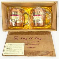 未使用品 King of Kings 純銅 ＋18-8 ステンレス マグカップ 2個セット二重構造加工 保温力抜群 [F6232]
