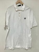 ほ1371 Timberland ティンバーランド 半袖ポロシャツ M ホワイト ロゴ刺繍