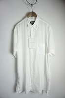 極美品 23SS POWER of the WHITE shirt YOHJI YAMAMOTO POUR HOMME ヨウジヤマモト アレンジカラー 半袖 シャツ PZ-B14-201白4本物1115N▲