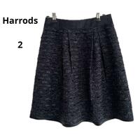 美品 Harrods ハロッズ スカート 2 花柄 ネイビー おしゃれ