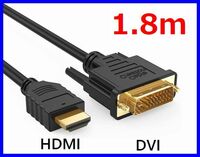 ゆうパケット無料！DVI - HDMI 変換ケーブル 1.8m 双方向対応 金メッキ端子 1080PフルHD対応 ・DVI-HDMI18