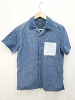 ◇ A.P.C. アーペーセー リネン混 デニム 半袖 オープンカラーシャツ サイズXS ブルー レディース P
