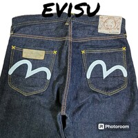 エヴィスジーンズ EVISU LOT2101 W33×35 日本製 水色ペイント