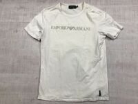エンポリオアルマーニ EMPORIO ARMANI インポート ラグジュアリー モード 半袖Tシャツ カットソー フロッキープリント レディース XL 白