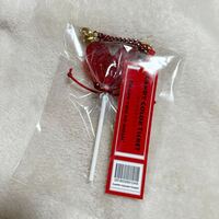 約10cm カンカラチケット キーホルダー バッグチャーム レジン 飴 棒付き ペロペロ ロリポップ キャンディ ハート 赤