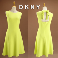 新品 DKNY 10/15号 ダナキャラン 黄色 リボン ワンピース パーティドレス イエロー 結婚式 二次会 フォーマル お呼ばれ 発表会 輝35C2402