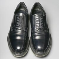GP9498//イタリア製*プラダ/PRADA*メンズ9.5/プレーントゥ/レザーシューズ/革靴/黒/ブラック