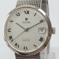 2404-679 ウォルサム オートマチック 腕時計 リンカーン 日付 ローマン文字 純正ベルト