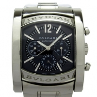 BVLGARI(ブルガリ) 腕時計 アショーマ AA44SCH メンズ クロノグラフ/SS/不動/裏蓋ネジ１か所欠損あり 黒