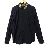 ヴェルサーチジーンズ VERSACE JEANS COUTURE 長袖シャツ サイズ52 - 黒×ゴールド メンズ 美品 トップス