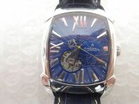 D548-60-M　Orobianco オロビアンコ　レッタンゴラ/スケルトン　自動巻　OR-0043N　ブルー文字盤　メンズ腕時計　中古稼働品