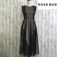 ROSE BUD　ローズバッド　オケージョンドレス　Fサイズ　ピンク×ブラック　結婚式ドレス　S5.11-84　USED