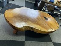 一枚板テーブル　無垢板　900550250mm 総無垢 天然木 座卓 座敷机 ローテーブル 飾り台 盆栽台 リビングテーブル 飲茶卓