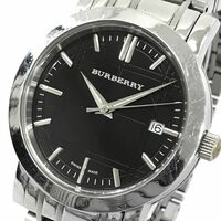 BURBERRYS バーバリー BU1364 腕時計 クオーツ アナログ ラウンド シルバー ブラック カレンダー コレクション シンプル 動作確認済み