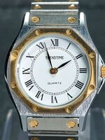 美品 TREND TIME トレンドタイム アナログ QUARTZ クォーツ ヴィンテージ 腕時計 ホワイト文字盤 ２針 メタルベルト ステンレススチール