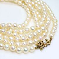 良品!!テリ良し!!＊MIKIMOTO(ミキモト)K14アコヤ本真珠ロングネックレス＊m◎ 94.1g 173.5cm 6.0~6.5mm珠 pearl jewelry necklace EA0/FA0