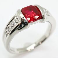 ＊CrescentVert(クレサンベール)Pt950ルビー/天然ダイヤモンドリング＊m 約10.0g 12.5号 ruby diamond jewelry ring 指輪 EE0/EE0