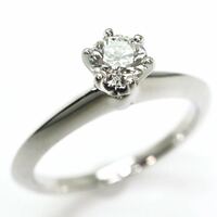 高品質!!箱・鑑定書付き!!＊TIFFANY&Co.(ティファニー）Pt950天然ダイヤモンドリング＊m 3.6g 8.0号 0.28ct diamond jewelry ring EE8/EE8