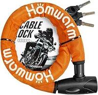Homwarm バイクロック チェーンロック バイク 自転車 ワイヤーロック φ(直径)22mm×1200ｍｍ 頑丈 盗難防止 鍵