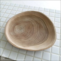 チーク無垢材 プリミティブプレートM 木製食器 木の皿 取り皿 木のお皿 中皿 楕円皿 パンプレート ナチュラル 世界三大銘木