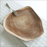 チーク無垢材 プリミティブプレートL 大皿 木製食器 木の皿 木のお皿 楕円皿 パスタプレート ナチュラル 世界三大銘木