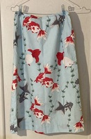 パウダー　金魚　水色　台形スカート　綿　夏　