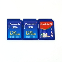 動作品★SDカード 128MB 3枚 中古 フォーマット済 Panasonic SanDisk等 SDカード No.8