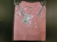 【未使用】ポロシャツ 120 ヒラキ 水色ライン ピンク
