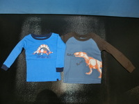 【美品】長袖Tシャツ 80-90 GAP+ジンボリー 恐竜 青 2枚