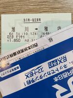 6月1日　急行　花たびそうや　花たび　そうや　旭川→稚内　4号車　通路側　指定券　
