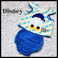 【28480】 Disney ディズニー セットアップ サイズ70 ブルー ドナルド タオル生地 ルームウェア 上下セット かぼちゃパンツ ベビー