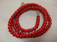 インディアン ネイティブアメリカン ホワイトハーツビーズ（赤）9ｍｍ玉 一連　長さ約55cm