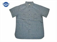 BUZZ RICKSON'S/バズリクソンズ BR35856 ブルーシャンブレー ミリタリー 半袖ワークシャツ ブルー XL新品