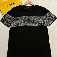 未使用級/XLサイズ【JPタグ】FENDI フェンディ バグズ 立体 プリント 半袖 Tシャツ 3D ブラック FFロゴ 春夏