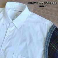 コムデギャルソンシャツ　切り替え 長袖シャツ　サイズS　メンズ　フランス製　白　COMME des GARCONS SHIRT　a31