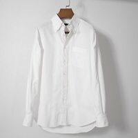 麻布テーラー azabu tailor 4-TE053 ワイドカラー 高級 長袖 シャツ Yシャツ ホワイト メンズ XLサイズ相当