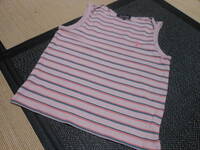 ♪1530　120㎝　EASTBOY　袖なしシャツ　ピンク　ボーダー